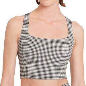 Nike Women's Dri-FIT NWT Cropped Gingham Yoga Tank Top Trendy Size 1X Cr…